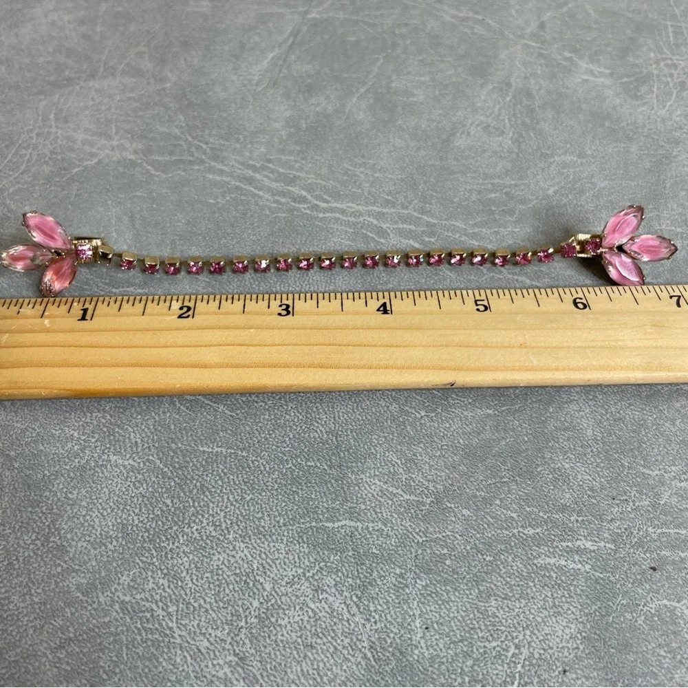 Vintage 50s Pink Crystal Cardigan Sweater Clip/Guard